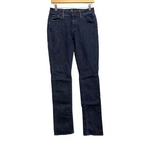 7 For All Mankind Straight Leg Jeans Womens 27 Dark Blue Indigo Stretch Denim